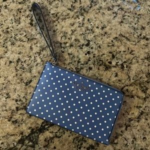 kate spade blue polka dot wristlet, NWT
